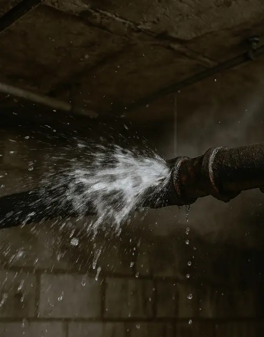 Sprukket Ror Med Vann