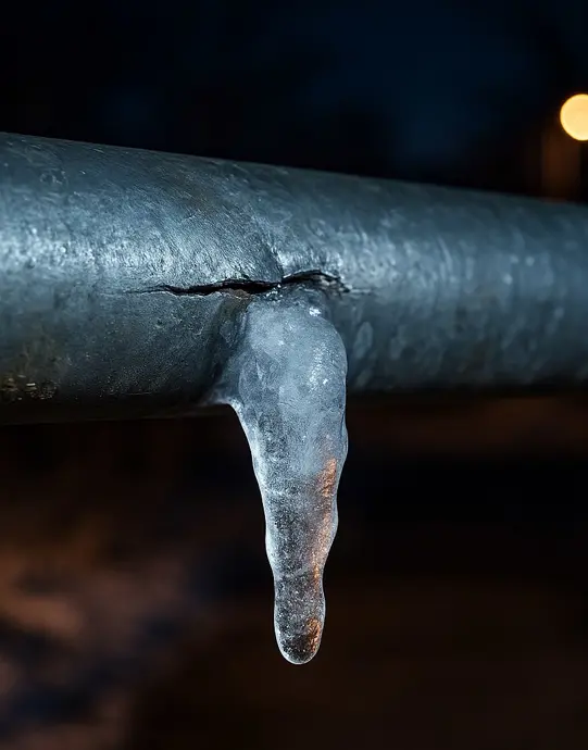 Sprukket Rør Med Is